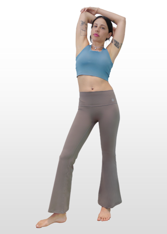 High Waisted Flare - Pebble