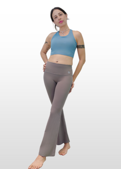 High Waisted Flare - Pebble