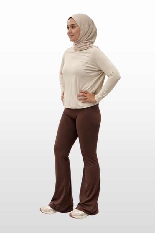 High Waisted Flare with Pocket - Brown Sugar