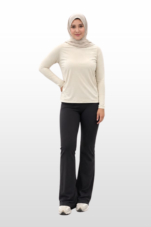 High Waisted Flare with Pocket - Noir